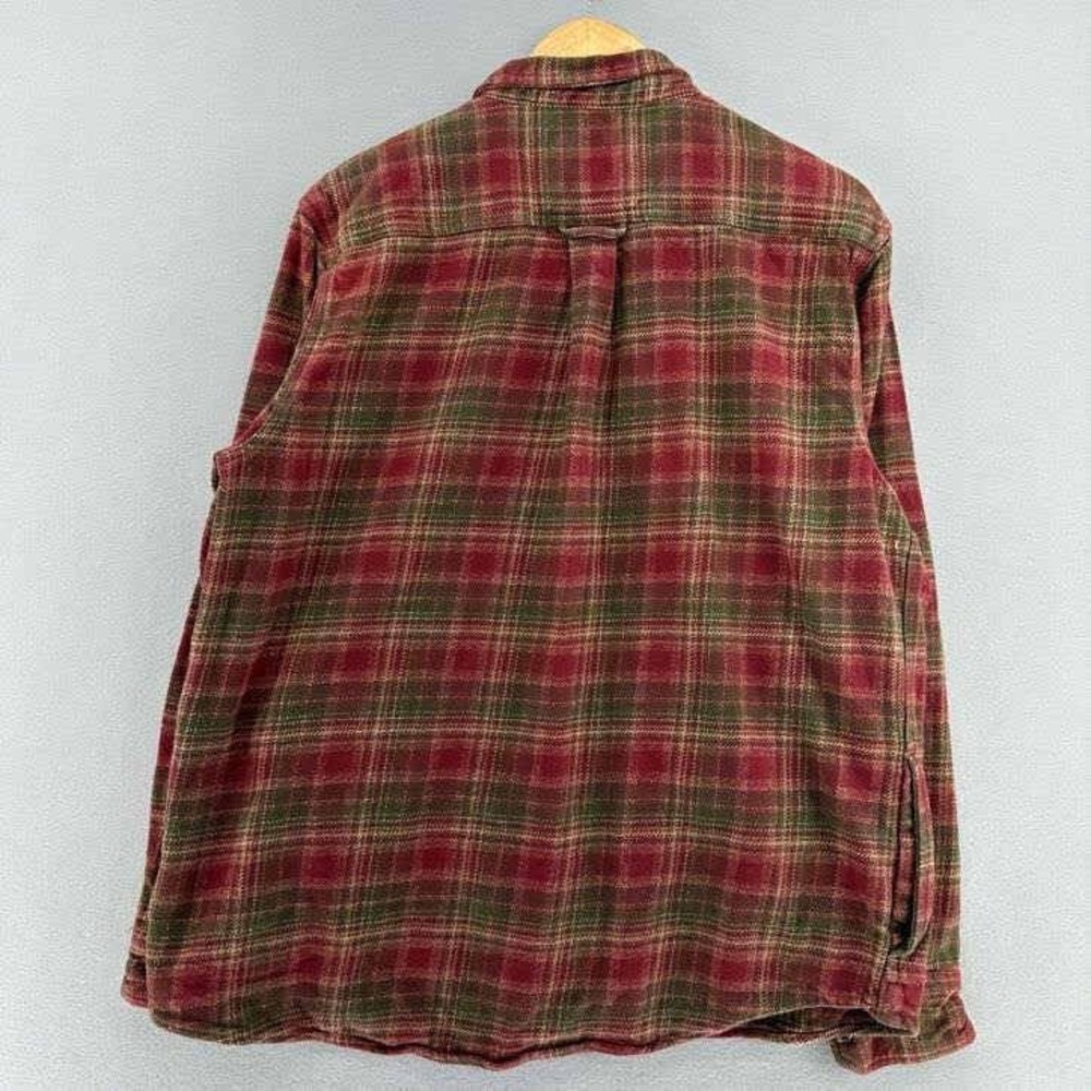 Orvis Heavyweight Red Green Plaid Flannel Button Up Shirt Jacket‎ Pockets XL - Picture 3 of 10